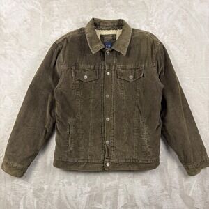 Gap Corduroy Sherpa Lined Trucker Jacket Brown Utility Casual Y2K Men's M